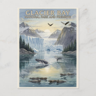 Glacier Bay Nationalpark Alaska Aquarell Postkarte