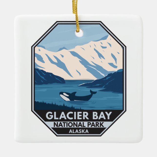 Glacier Bay Nationalpark Alaska Kunst, Dichtung un Keramikornament (Vorderseite)