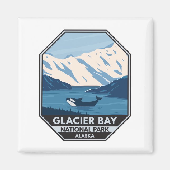 Glacier Bay Nationalpark Alaska Kunst, Dichtung un Magnet (Vorne)