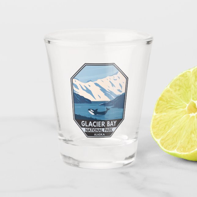 Glacier Bay Nationalpark Alaska Kunst, Dichtung un Schnapsglas (Vorderseite)
