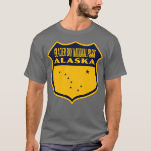 Glacier Bay Nationalpark Alaska Retro Shield Blue T-Shirt