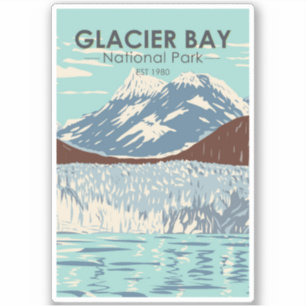 Glacier Bay Nationalpark Alaska Vintag Aufkleber