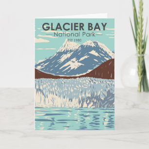 Glacier Bay Nationalpark Alaska Vintag Karte