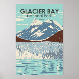 Glacier Bay Nationalpark Alaska Vintag Poster