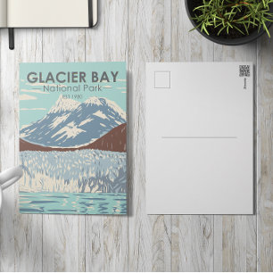 Glacier Bay Nationalpark Alaska Vintag Postkarte