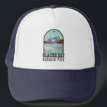 Glacier Bay Nationalpark Alaska Vintag Truckerkappe<br><div class="desc">Glacier Bay Park Vektorgrafiken in einem Fenster Stil Design. Der Park ist eine heimat,  ein lebendes Labor,  ein Nationalpark,  eine ausgewiesene Wildnis,  ein Biosphärenreservat und ein Weltkulturerbe.</div>