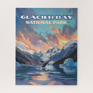 Glacier Bay Nationalpark Alaska Whale Vintag Puzzle