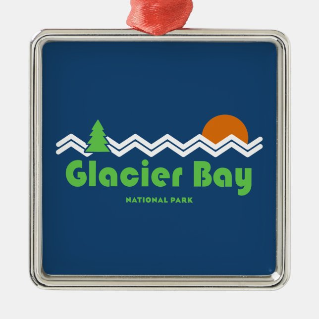 Glacier Bay Nationalpark Retro Ornament Aus Metall (Vorne)