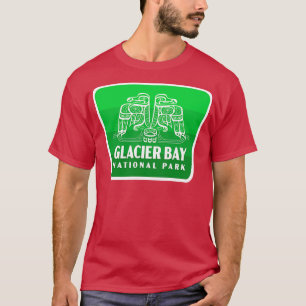 Glacier Bay Nationalpark Retro-Vogel-Abzeichen Grü T-Shirt