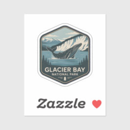 Glacier Bay Nationalpark Wappen mit Wal-Motiv Aufkleber