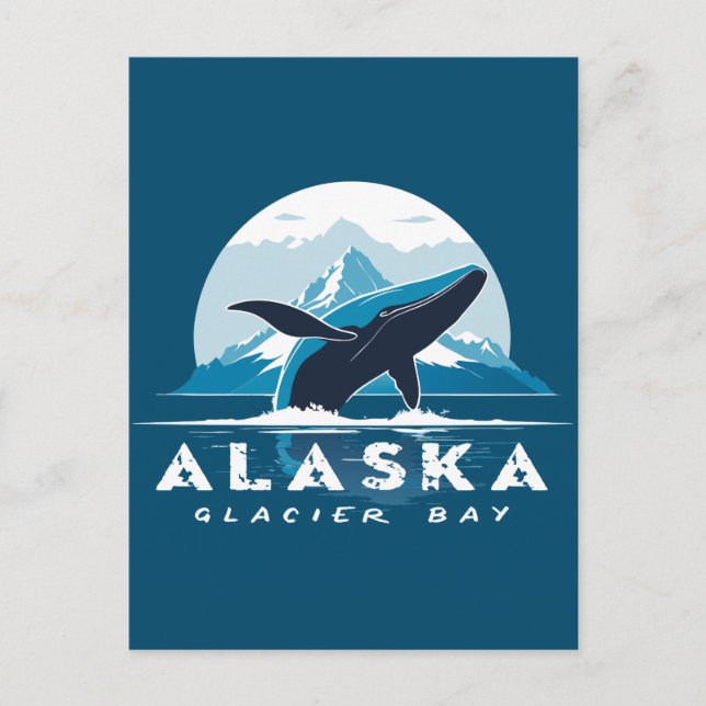 Glacier Bay Whale - Alaska Postkarte (Vorderseite)