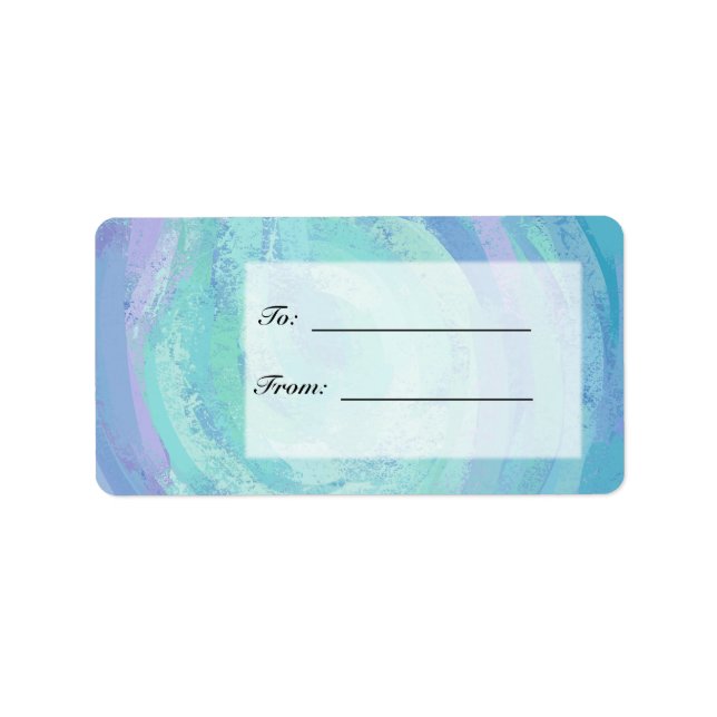 Glacier Blue Monogram Adressaufkleber (Vorne)