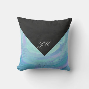 Glacier Blue Monogram Kissen