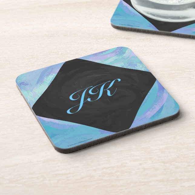 Glacier Blue Monogram Untersetzer (Linke Seite)