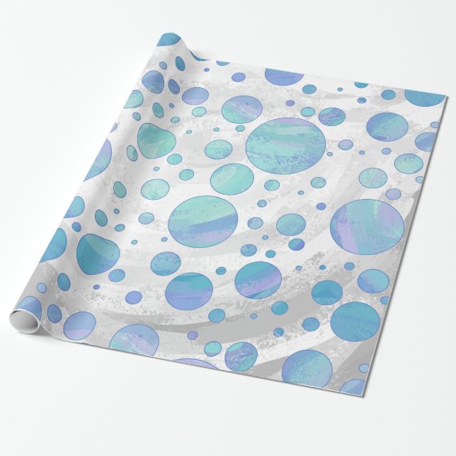 Glacier Blue Polka Dot Pattern Geschenkpapier (Ungerollt)