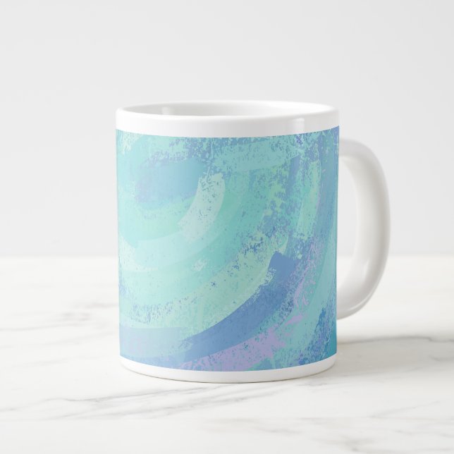 Glacier Blue Textured Jumbo-Tasse (Vorderseite Rechts)