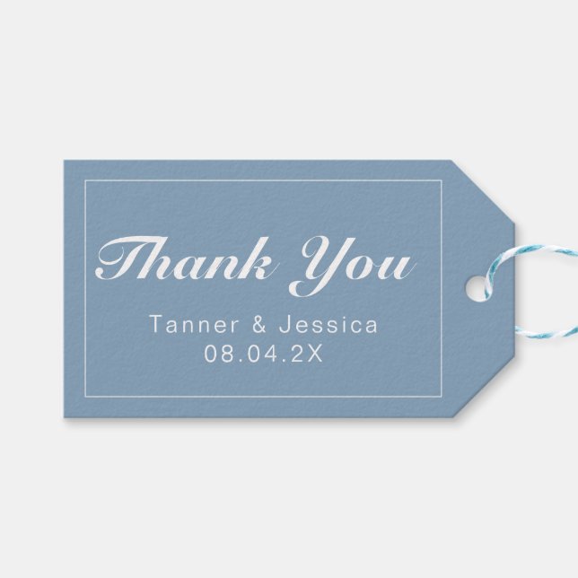 Glacier Blue & White Modern Minimalistisch Vielen  Geschenkanhänger (Vorderseite (Horizontal))