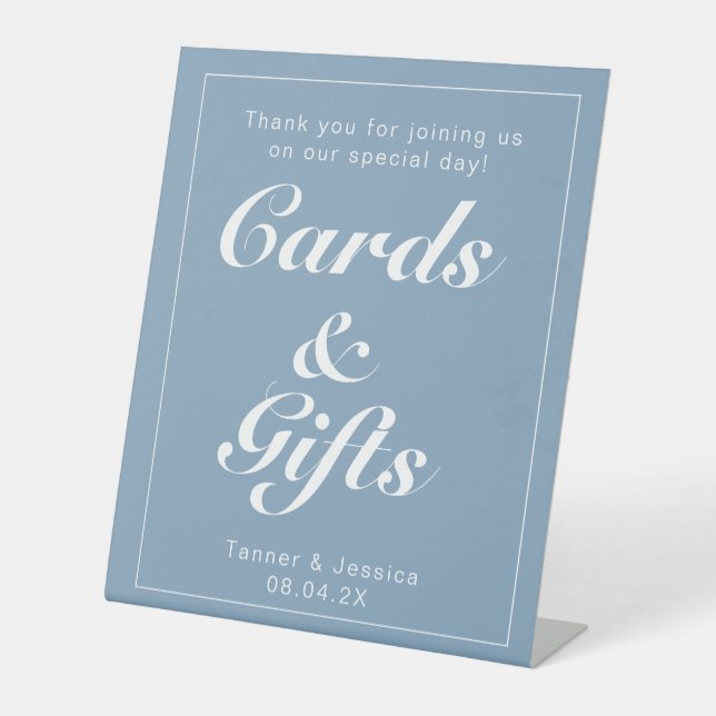 Glacier Blue & White Modern Minimalistische Gesche Sockelschild (Vorderseite)