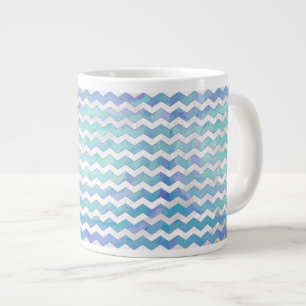 Glacier Blue Zickzack Pattern Jumbo-Tasse