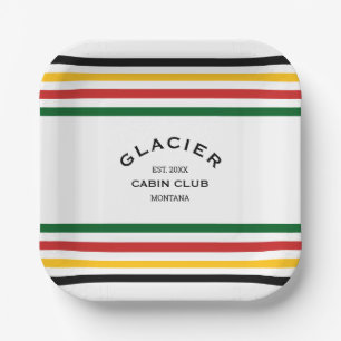 Glacier Cabin Club Custom Wappen Park Pappteller