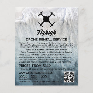 Glacier Drone Silhouette, Drone Rental Company Flyer