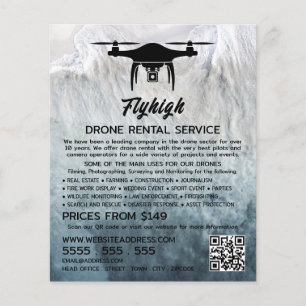 Glacier Drone Silhouette, Drone Rental Company Flyer