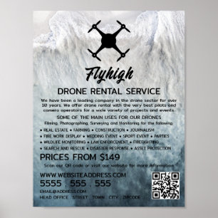 Glacier Drone Silhouette, Drone Rental Company Poster