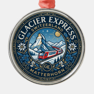 Glacier Express & Matterhorn, Schweiz Ornament Aus Metall
