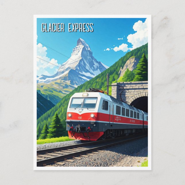 Glacier Express Schweiz Matterhorn Postkarte (Vorderseite)