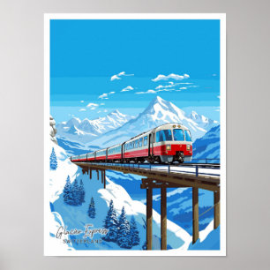 Glacier Express Schweiz Reiseillustration Poster