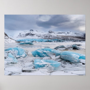 Glacier Ice landschaft, Island Poster
