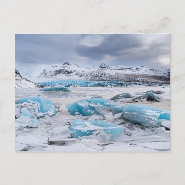 Glacier Ice landschaft, Island Postkarte (Vorderseite)