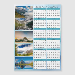 Glacier National Park 2026 At a Glance Calendar Magnetkarte