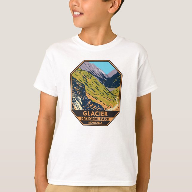 Glacier National Park Auf dem Weg zur Sun Road T-Shirt (Vorderseite)