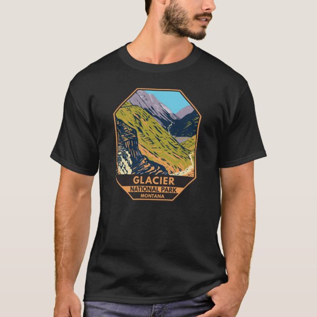 Glacier National Park Auf dem Weg zur Sun Road T-Shirt (Vorderseite)
