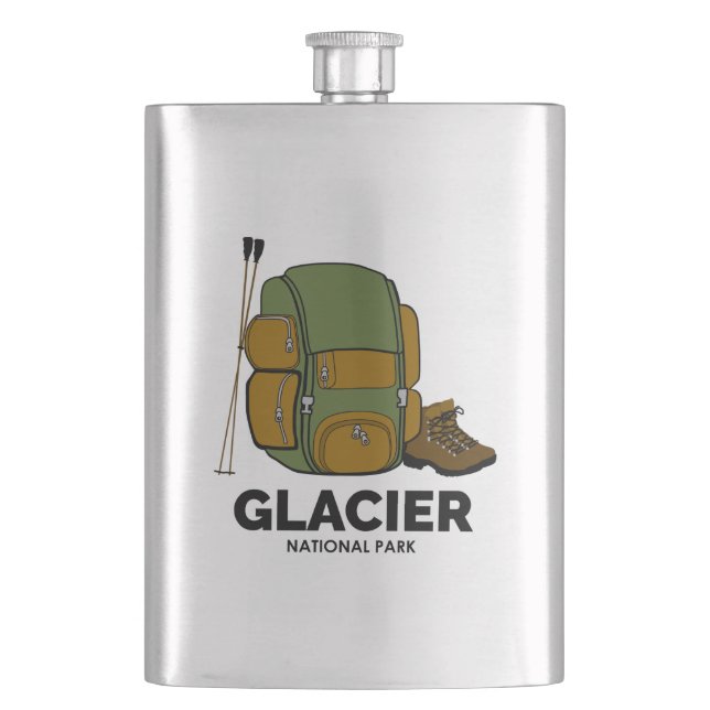 Glacier National Park Backpack Flachmann (Vorderseite)
