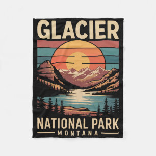 Glacier National Park Bär Vintage Montana Wandern  Fleecedecke