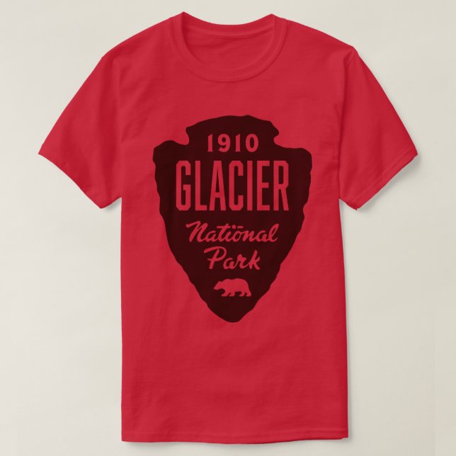 Glacier National Park Bear Arrowhead Brown T-Shirt (Design vorne)