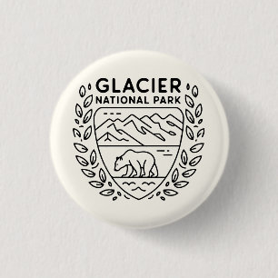 Glacier National Park Bear Emblem Button