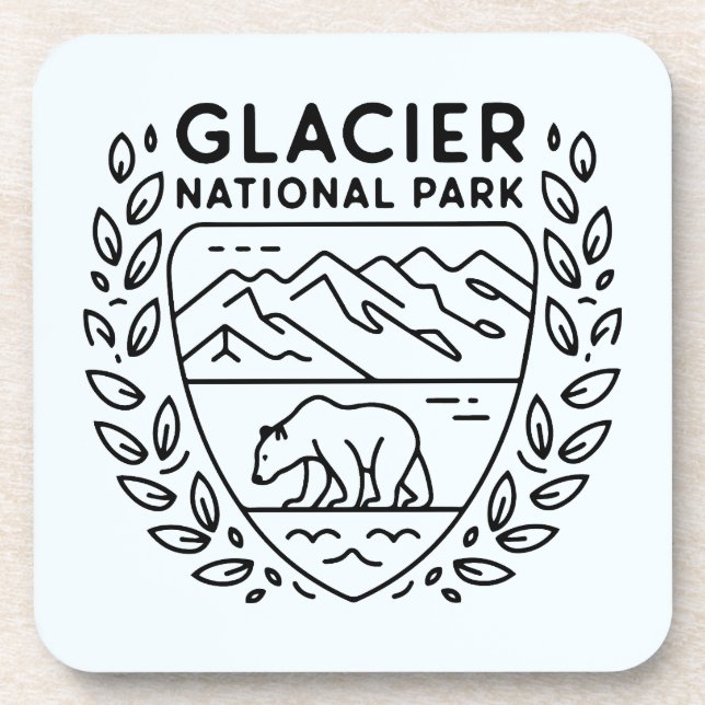 Glacier National Park Bear Emblem Getränkeuntersetzer (Vorderseite)