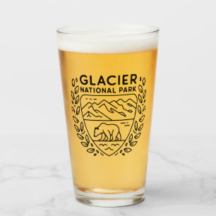 Glacier National Park Bear Emblem Glas