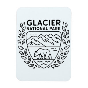 Glacier National Park Bear Emblem Magnet
