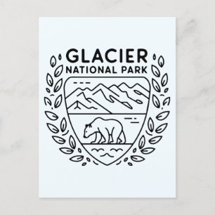 Glacier National Park Bear Emblem Postkarte