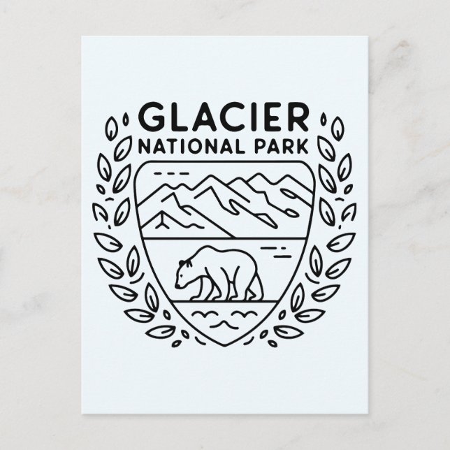 Glacier National Park Bear Emblem Postkarte (Vorderseite)