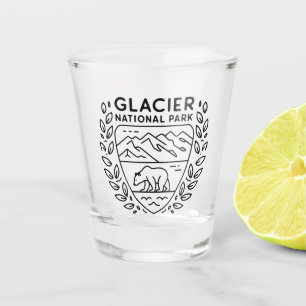 Glacier National Park Bear Emblem Schnapsglas