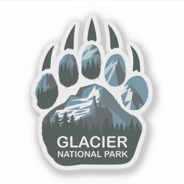 Glacier National Park Bear Paw Aufkleber (Vorderseite)