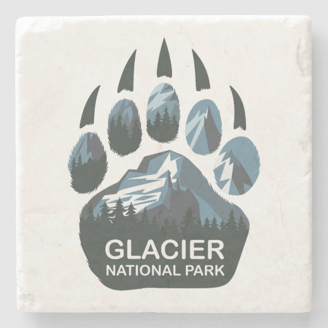 Glacier National Park Bear Paw Steinuntersetzer (Vorderseite)