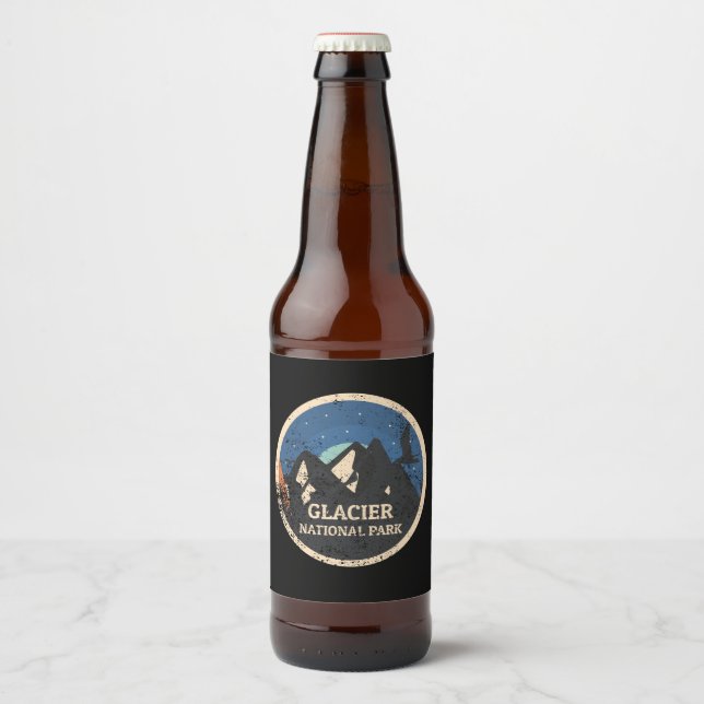 Glacier National Park Bierflaschenetikett (Vorderseite)