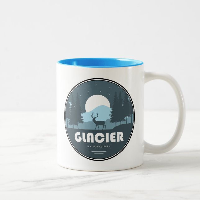 Glacier National Park Deer Zweifarbige Tasse (Rechts)
