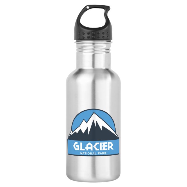 Glacier National Park Edelstahlflasche (Vorderseite)